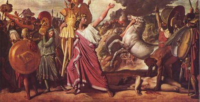Romulus, the Victor of Acron, Carrying the Rich Spoils to the Temple of Zeus by Jean Auguste Dominique Ingres